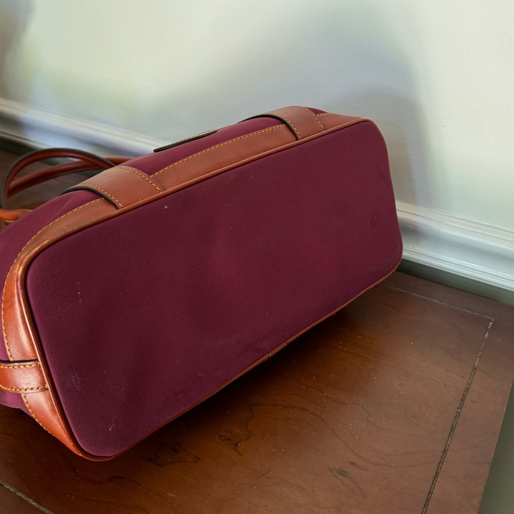 Dooney & Bourke Layla maroon Tote Double Leather Handle Tote Shoulder Bag - Picture 6 of 12